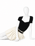 Maje Black Rib-Knit Sweetheart-Neck Top ladies