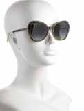 CHANEL Green Plastic Faceted Frame Crystal Arms Sunglasses - 5375 ladies