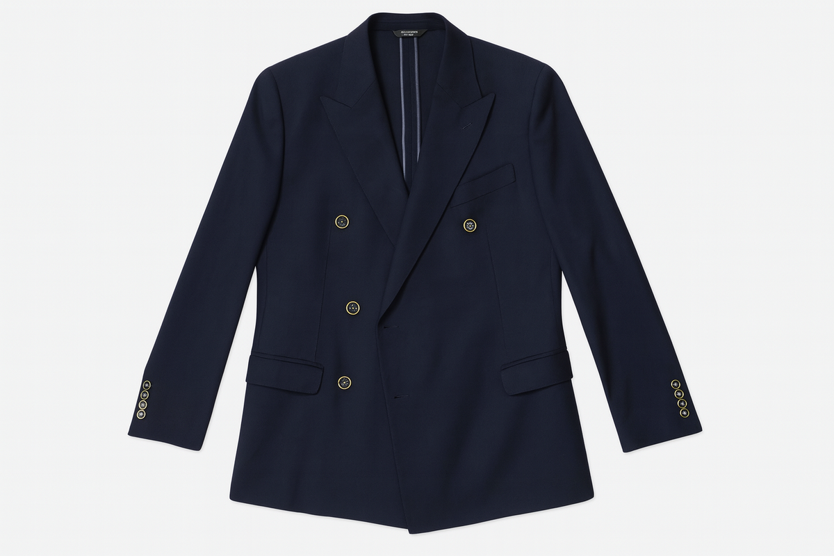 Dolce & Gabbana Men's Blue Taormina Unlined Light Wool Blazer With Double-Breasted Design Size I 48 Men