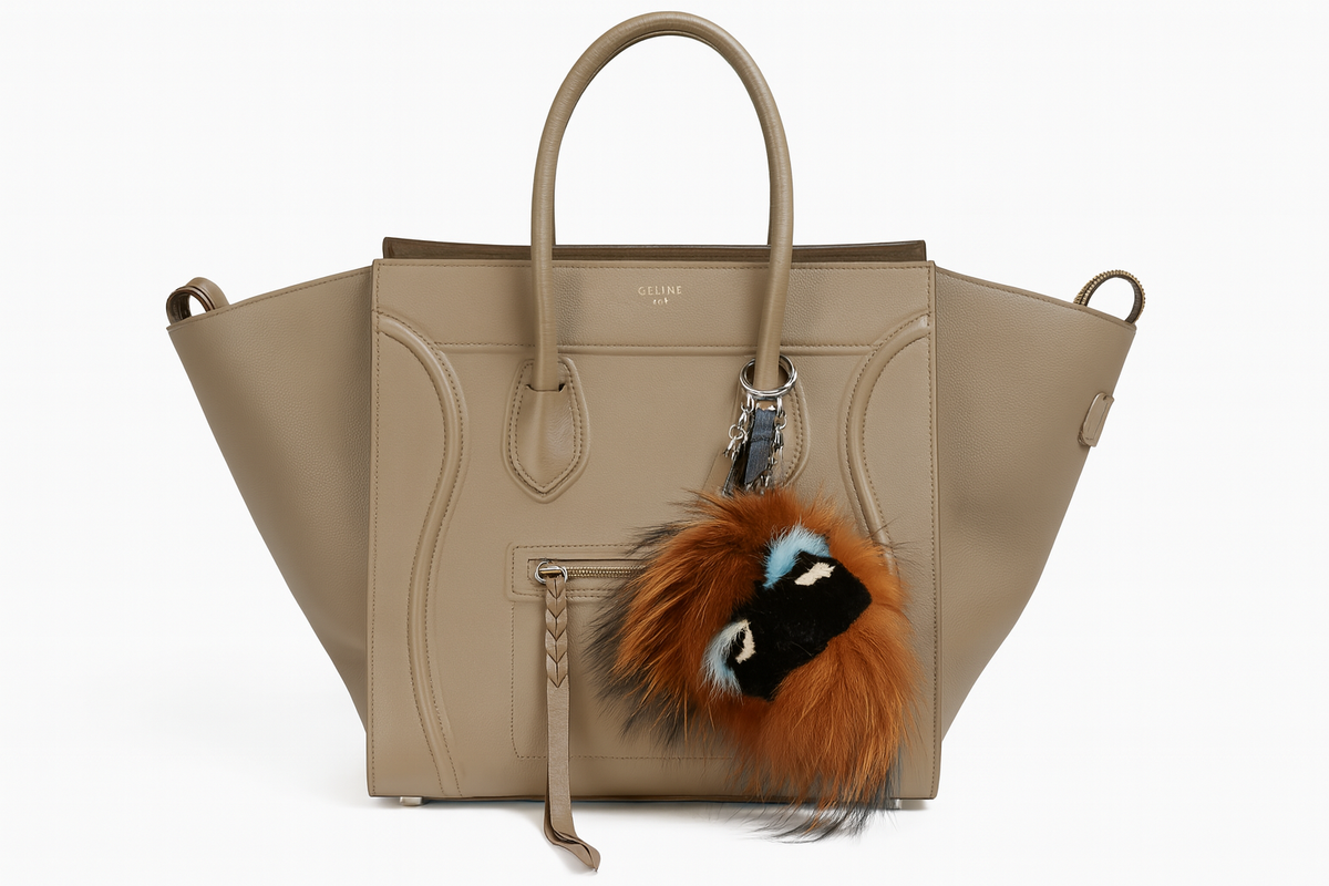 Céline Celine Medium Phantom Luggage Taupe Bag Handbag Ladies