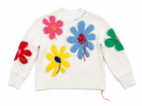 MIRA MIKATI Organic Cotton Floral Intarsia Jumpe Pullover ladies