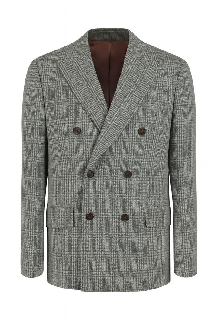 GOLDEN GOOSE Double-Breasted Checked Jacket Coat Size 48 Men