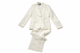 WEEKEND MAX MARA WHITE LINEN PANTSUIT SUIT SIZE I42 UK 10 US 8 LADIES