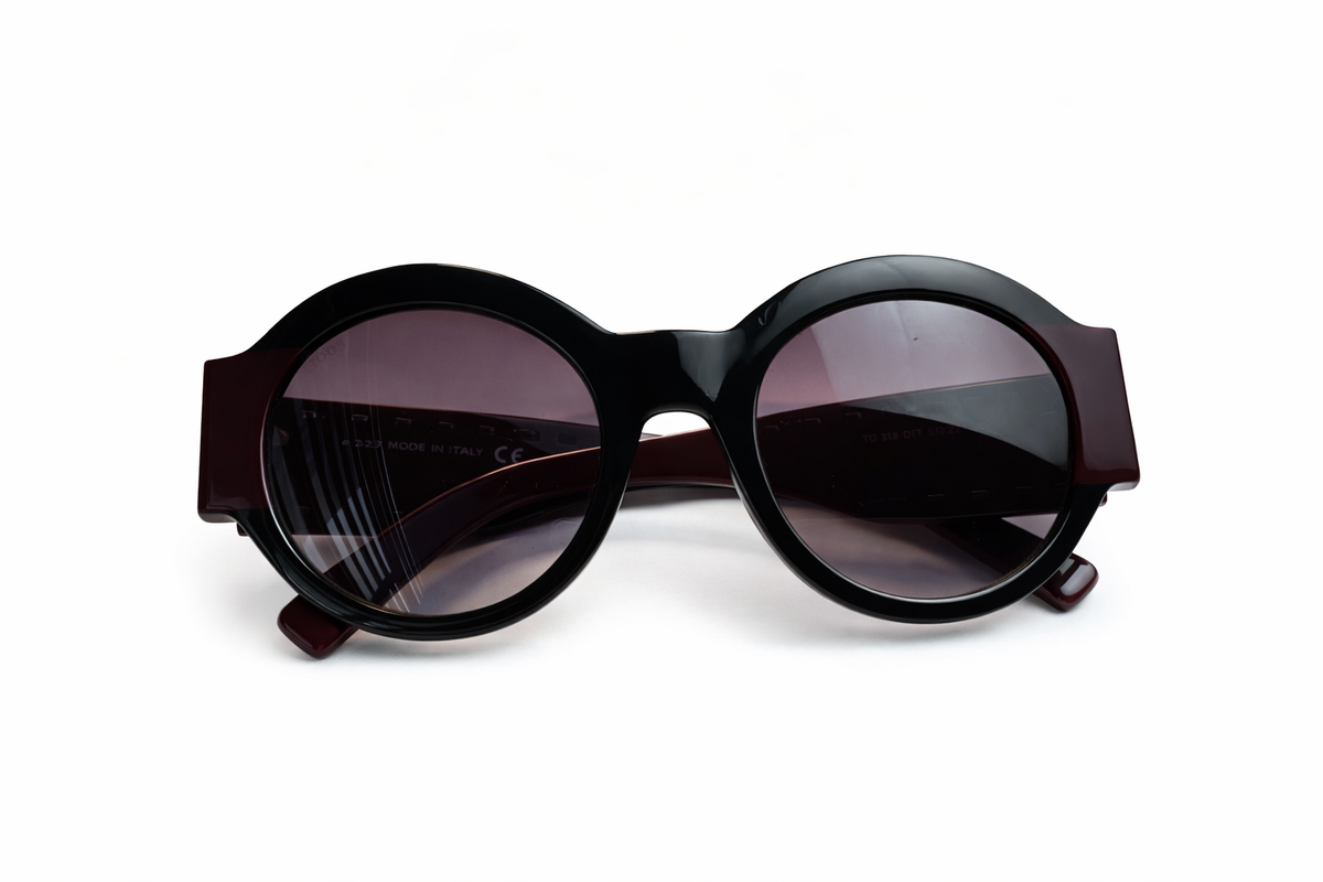 Tod's Burgundy Gradient TO 212 Round Oversized Sunglasses ladies