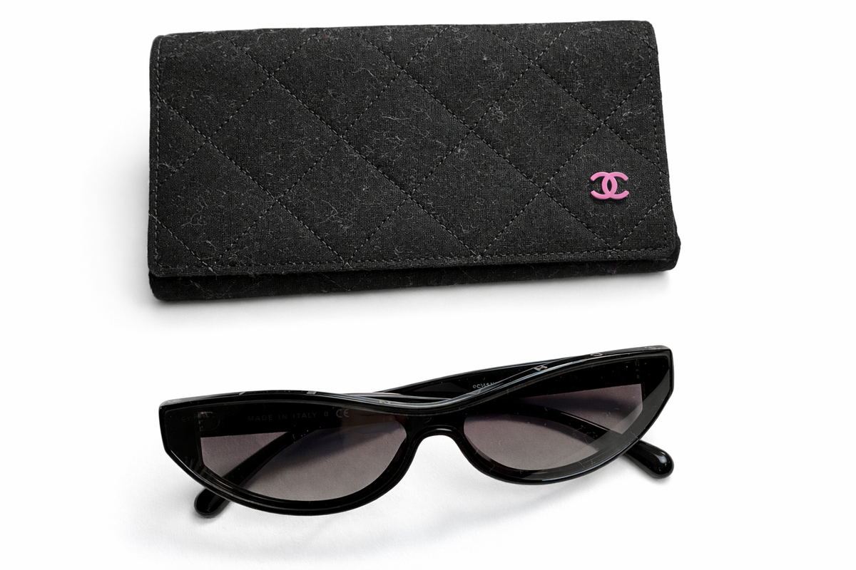 Chanel 2025 Acetate Oval Sunglasses 5415 Black ladies