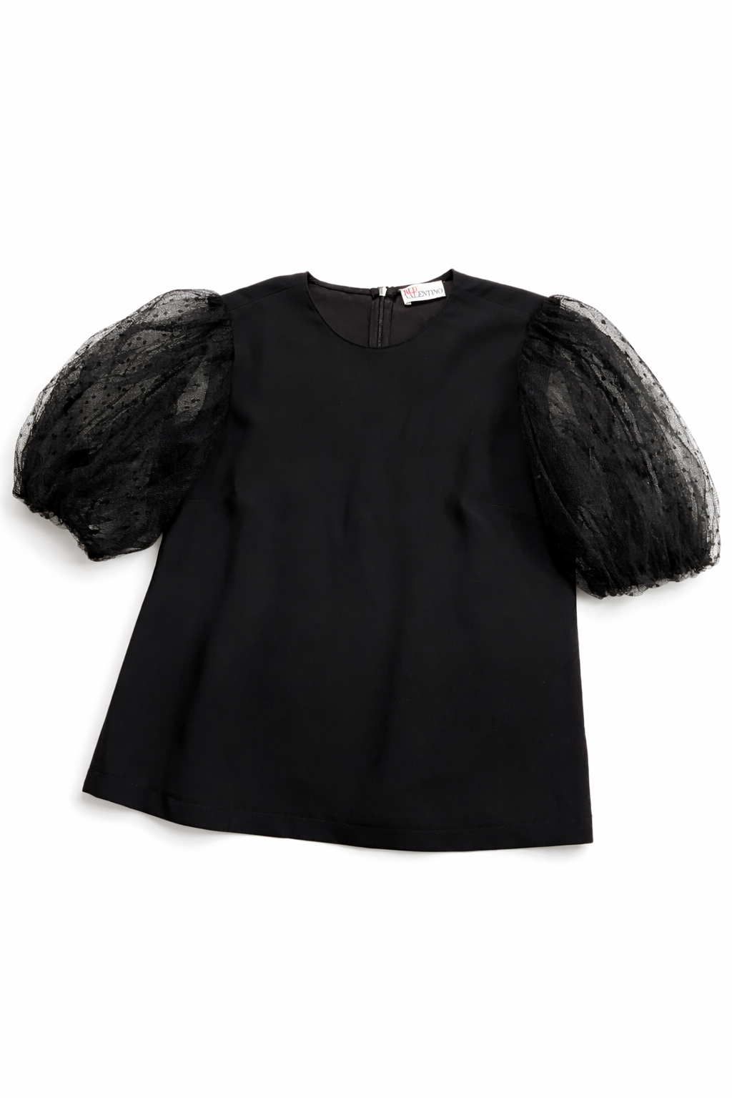 RED Valentino Black crepe top with balloon sleeves Size I 42 UK 10 US 6 ladies