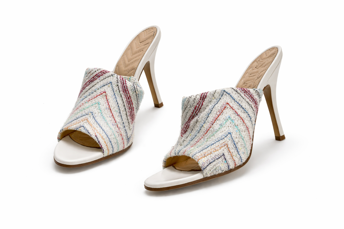 Missoni Sequined crochet-knit mules size 38 ladies