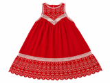 Ermanno Scervino Red Embroidered Dress size I 42 M medium ladies