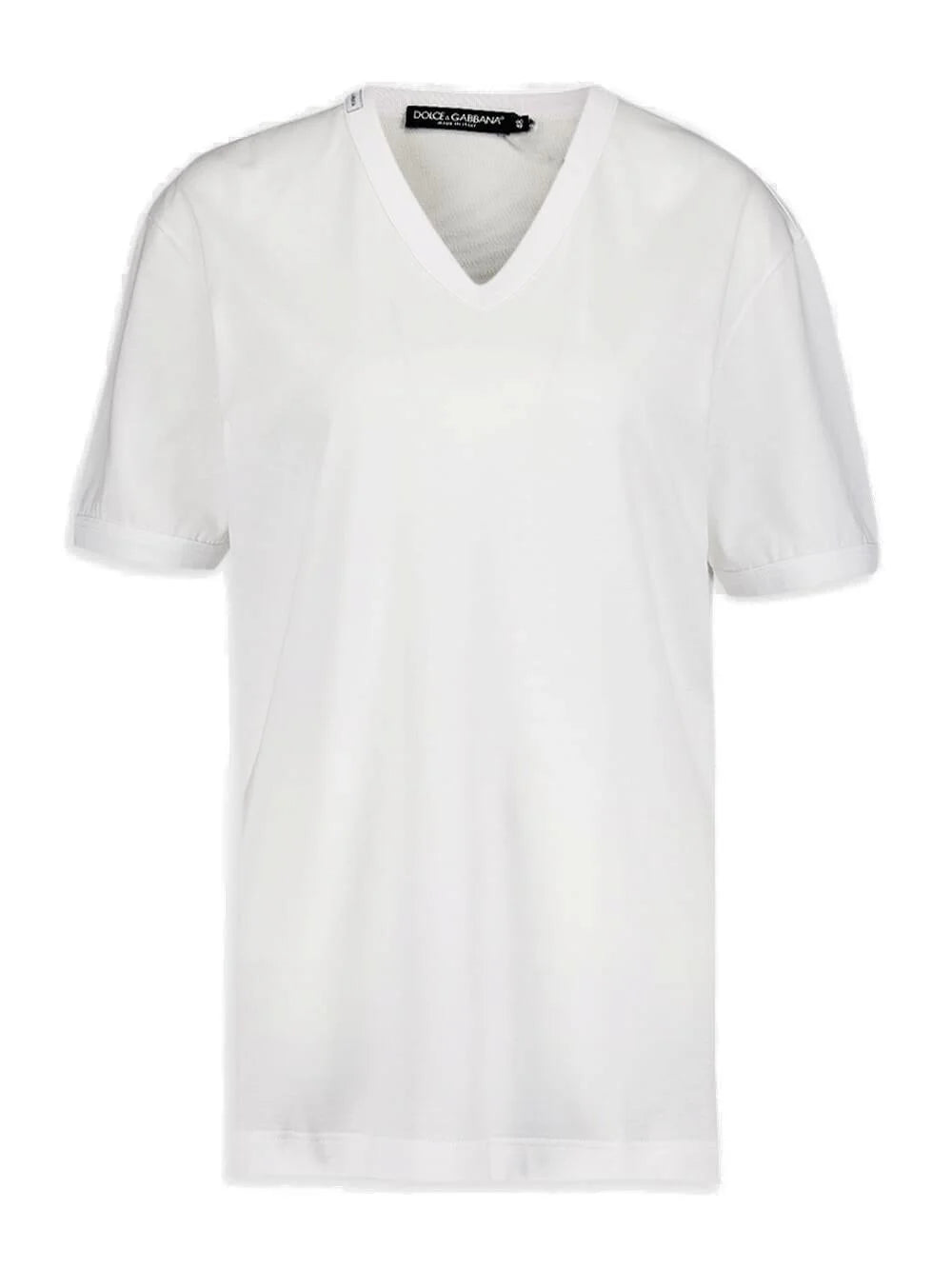 Dolce & Gabbana V-Neck T-Shirt in white size 50 men