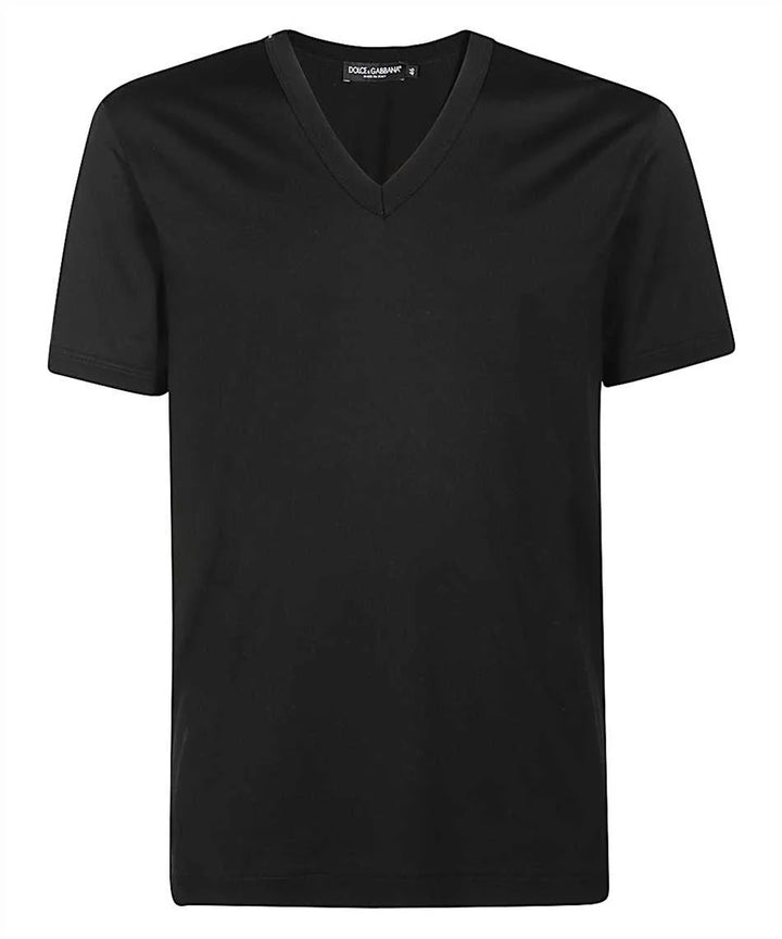 DOLCE & GABBANA V NECK BLACK T SHIRT SIZE I 50 MEN