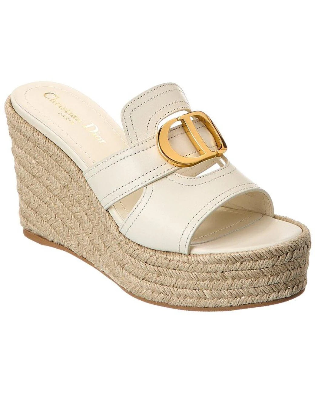 Christian Dior 30 Montaigne Wedge Slide Sandals Size 38 ladies
