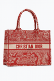 Christian Dior Canvas Embroidered Medium Dioriviera Toile De Jouy Book Tote Raspberry Pink Bag Handbag ladies