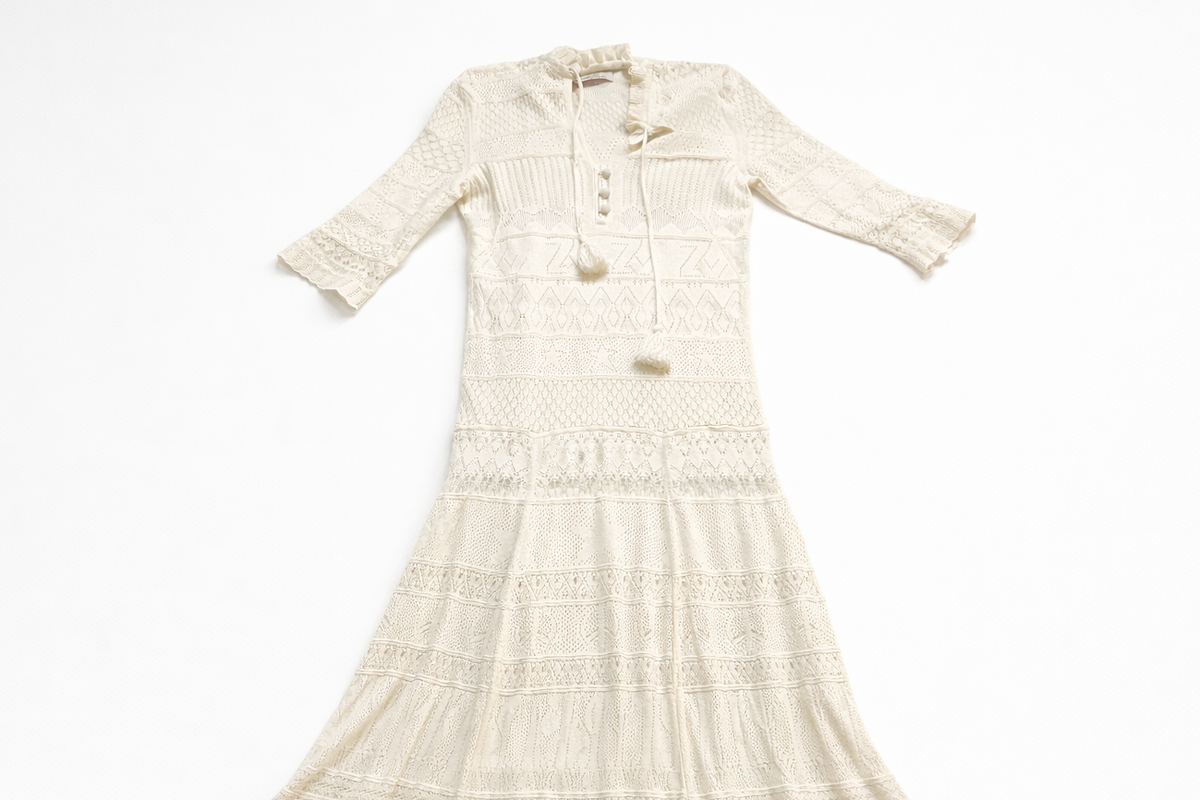 Zadig&Voltaire Memphis pointelle-knit maxi dress Size M medium ladies