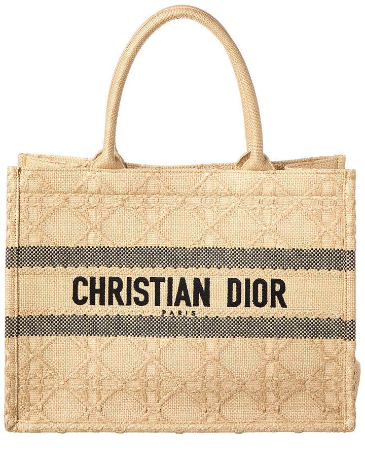 Christina Dior Book Tote Medium Raffia Bag Handbag ladies