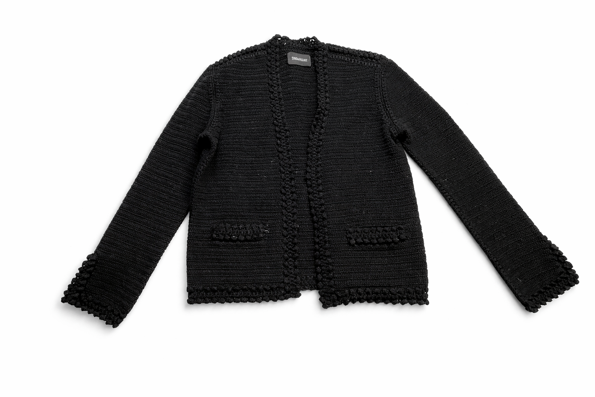 Zadig & Voltaire Marty black cotton knit cardigan sweater blazer size S small ladies