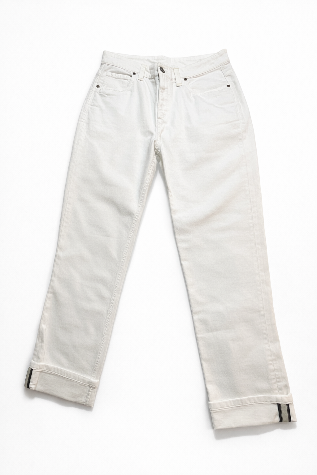 Brunello Cucinelli Slim Fit & Straight Jeans in White Size I 42 US 6 UK 10 ladies