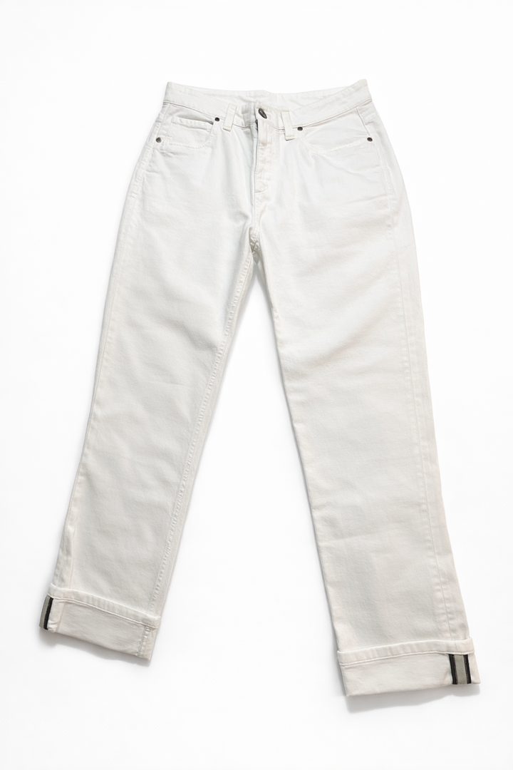 Brunello Cucinelli Slim Fit & Straight Jeans in White Size I 42 US 6 UK 10 ladies