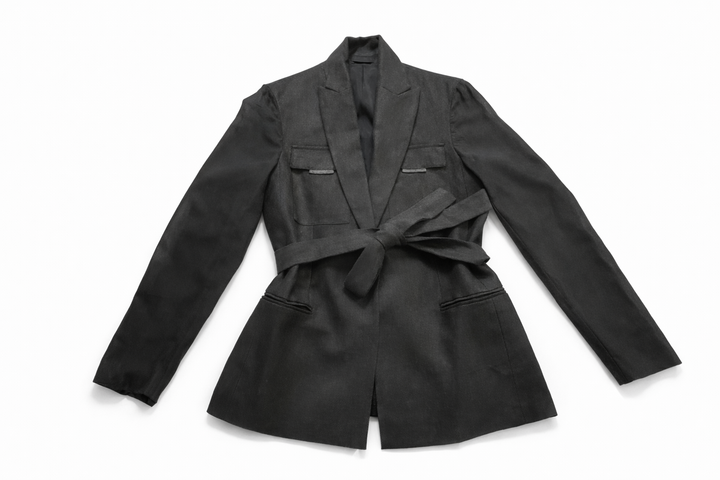 Brunello Cucinelli Black Linen & Silk Blazer Monili size I 40 UK 8 US 4 S small ladies