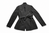 Brunello Cucinelli Black Linen & Silk Blazer Monili size I 40 UK 8 US 4 S small ladies