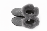 UGG CLASSIC GALAXY BLING MINI CHARCOAL SHEARLING LINE BOOTS US 6 UK 4 EU 37 ladies