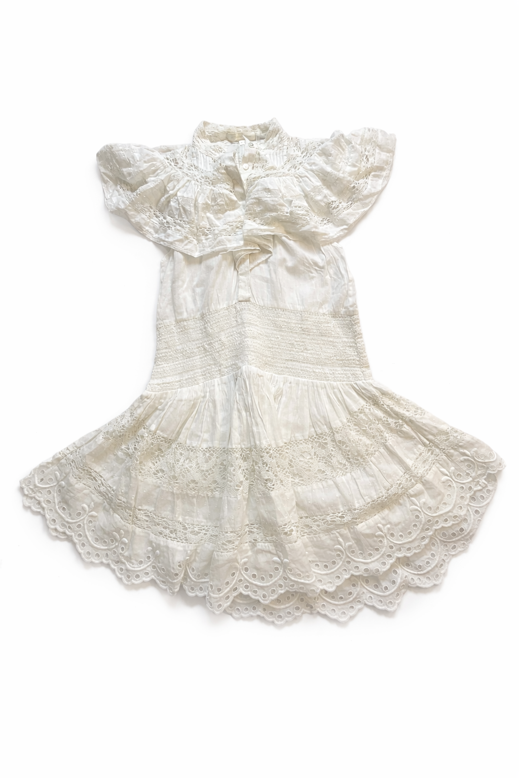 LoveShackFancy White Lace mini dress size L LARGE ladies
