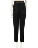 Celiné Iconic CELINE WOOL TUXEDO PANTS BLACK STRAIGHT LEG SIZE F 42 ladies