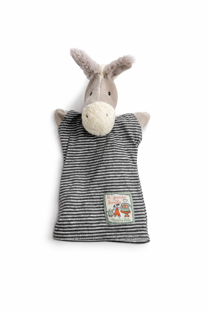 Moulin Roty Barnabé the donkey a hand puppet toy children