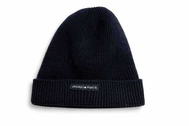 Jacadi navy wool & cotton knit beanie size 12 months children
