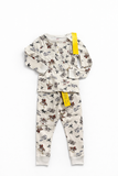 Marie Chantal Boys Ivory Organic Cotton Cowboy Print Long Pyjamas Set Children