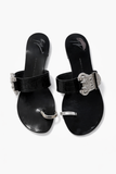 Giuseppe Zanotti Leather Crystals Embellished Slides Sandals Size 36.5 ladies