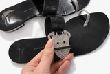 Giuseppe Zanotti Leather Crystals Embellished Slides Sandals Size 36.5 ladies