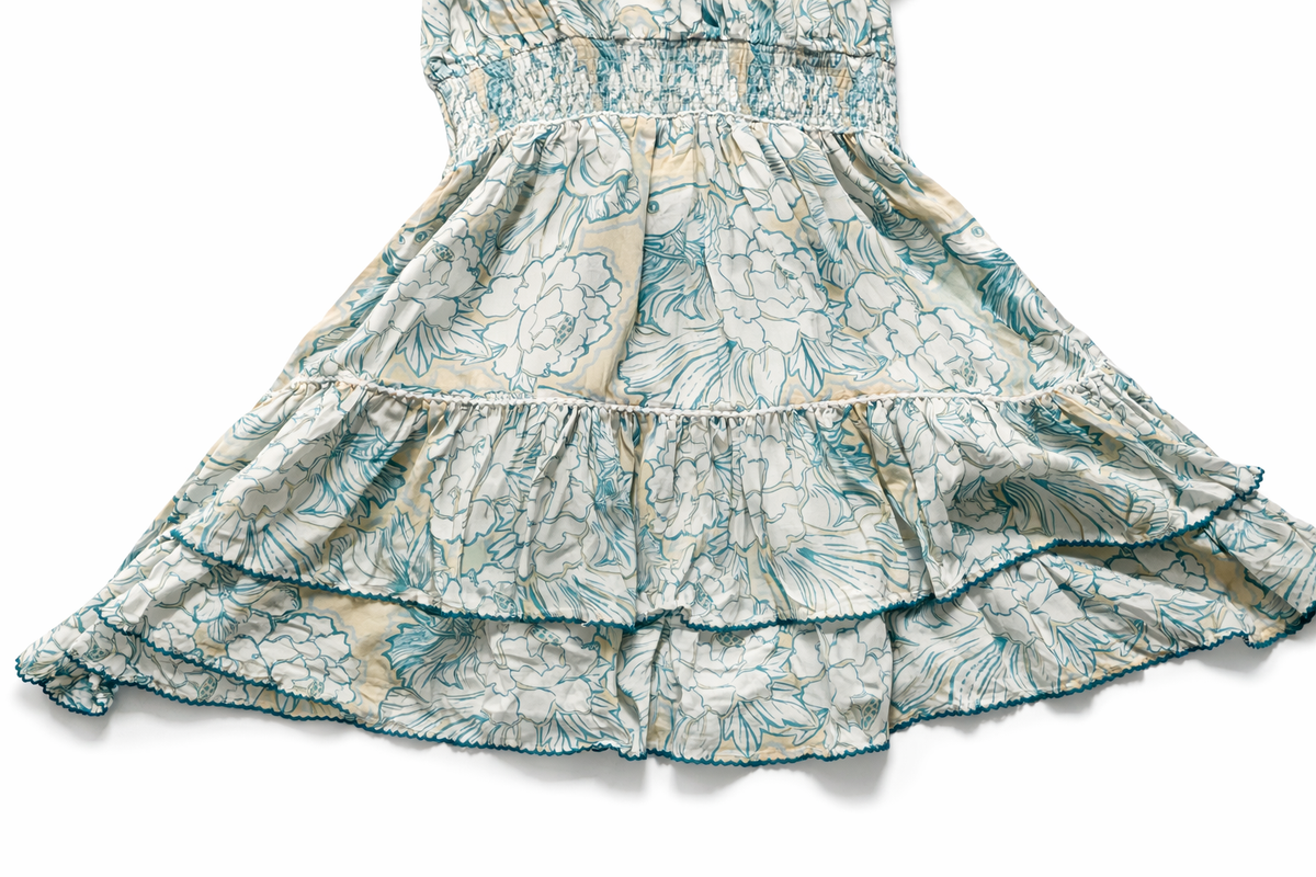 Poupette St Barth x Vilebrequin Camila Mini Dress Hidden Fishes Handmade size XS ladies