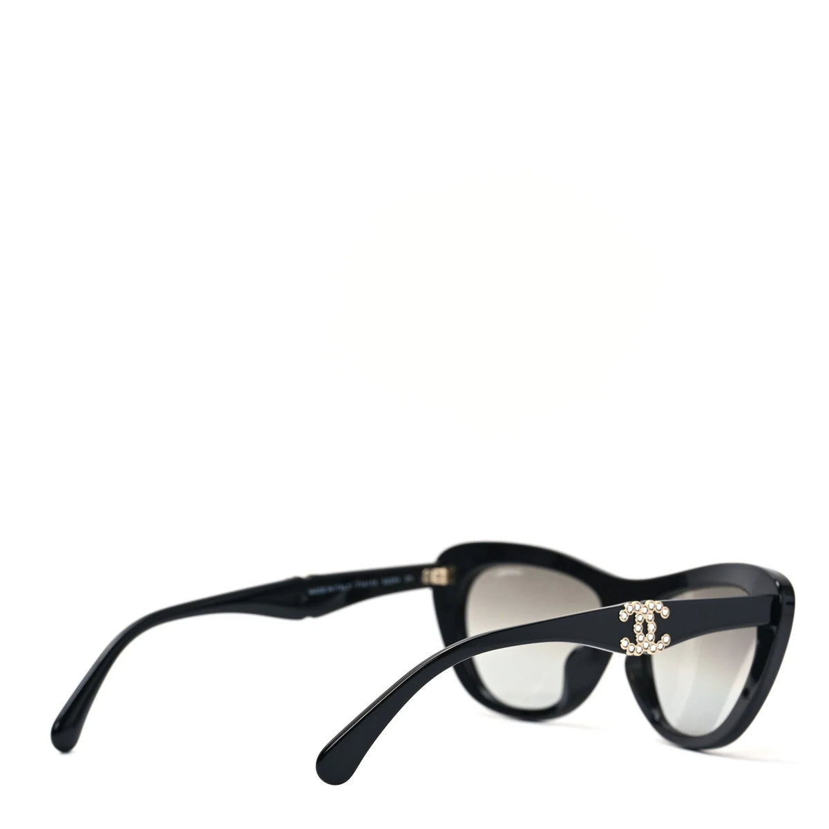 CHANEL Acetate Crystals CC Butterfly Sunglasses 71417A Black LADIES