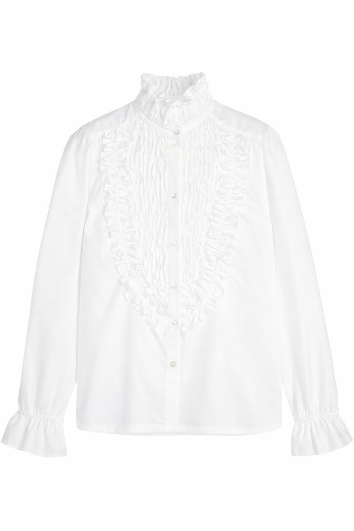 See by Chloé Button-Up Ruffle Bib Shirt Size M medium ladies