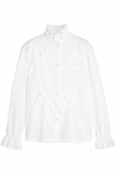 See by Chloé Button-Up Ruffle Bib Shirt Size M medium ladies