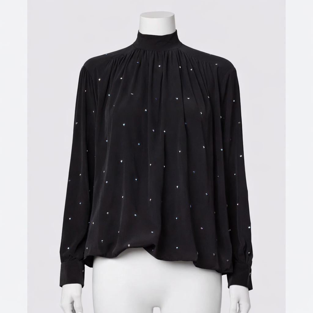 Zadig&Voltaire Teddy Strass Silk Tunic Blouse Size S small ladies