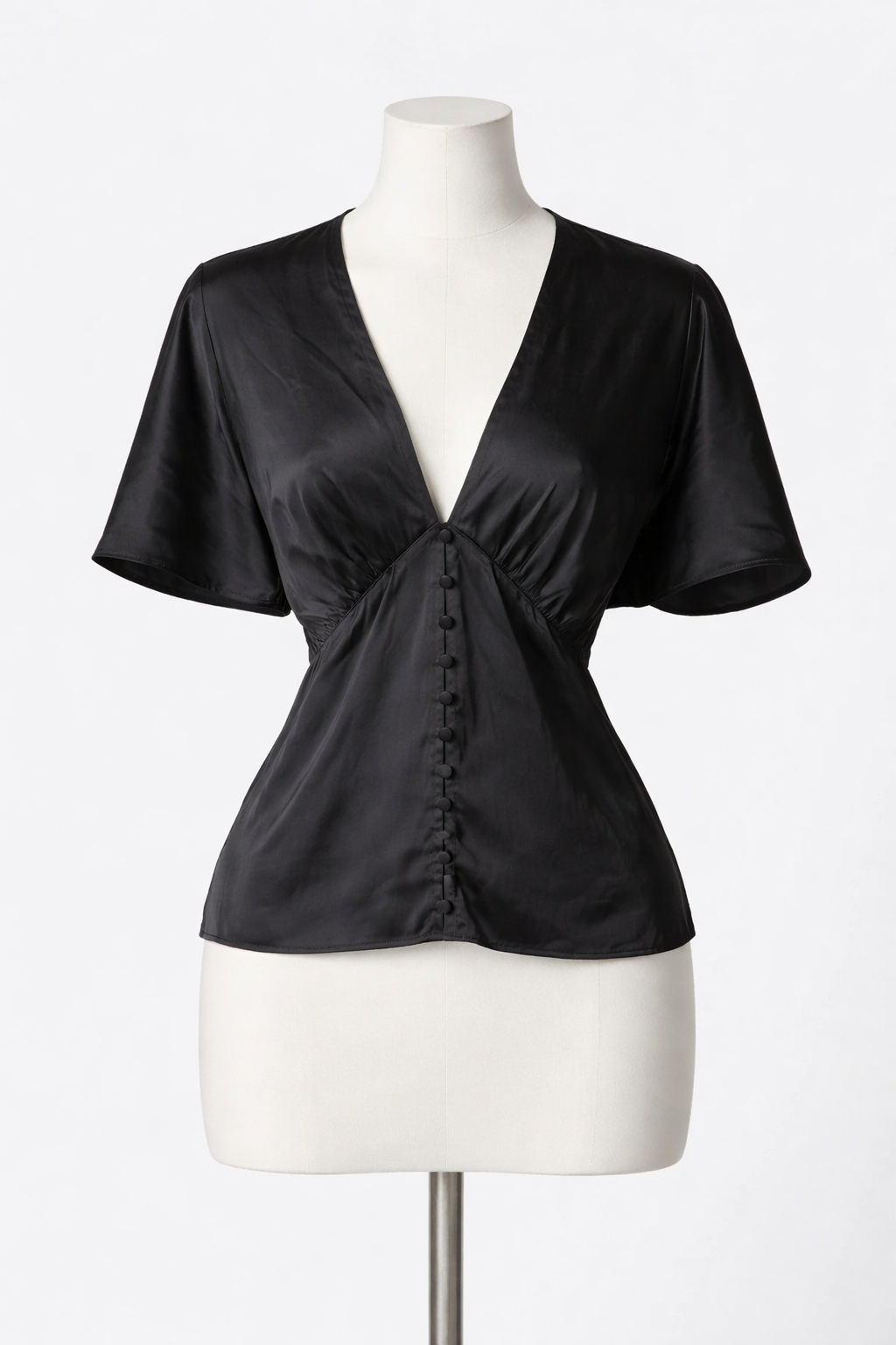 Zadig & Voltaire Thodri Satin Top Blouse in Black Size M medium ladies