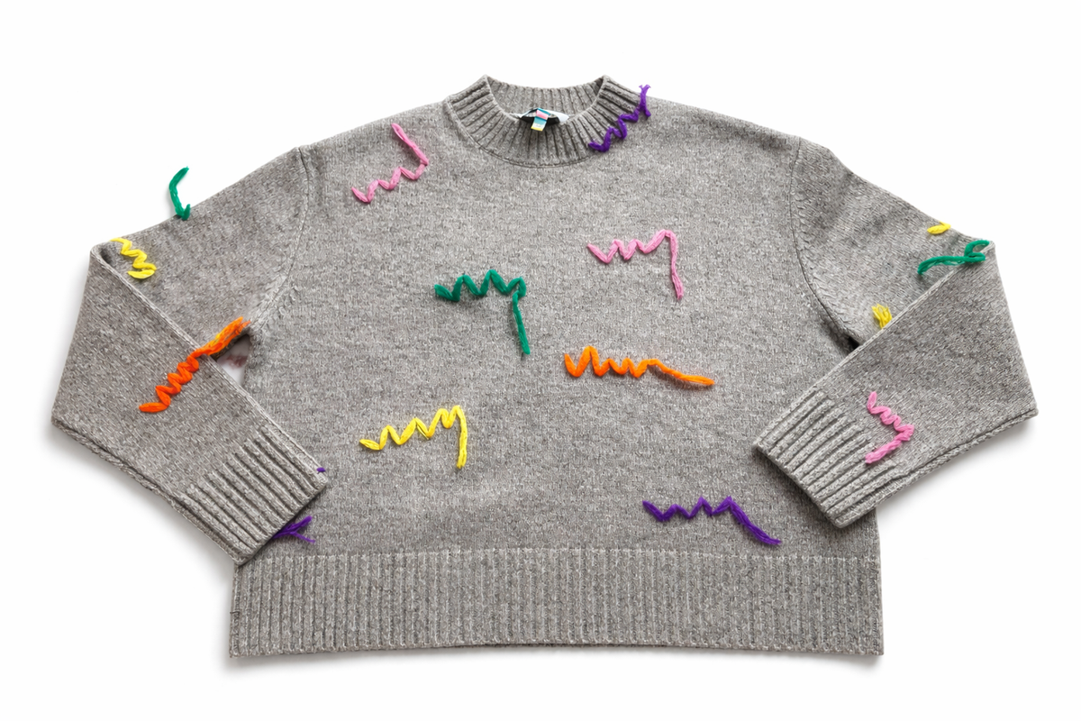 Mira Mikati Extra Fine Merino Wool Embroidered Pullover Sweater Jumper Size EU 38 ladies