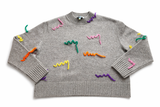 Mira Mikati Extra Fine Merino Wool Embroidered Pullover Sweater Jumper Size EU 38 ladies