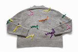 Mira Mikati Extra Fine Merino Wool Embroidered Pullover Sweater Jumper Size EU 38 ladies