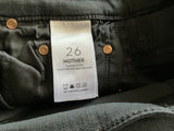 MOTHER Swooner Dagger Ankle Fray Lace Distressed Jeans High Waist Black Size 26 ladies