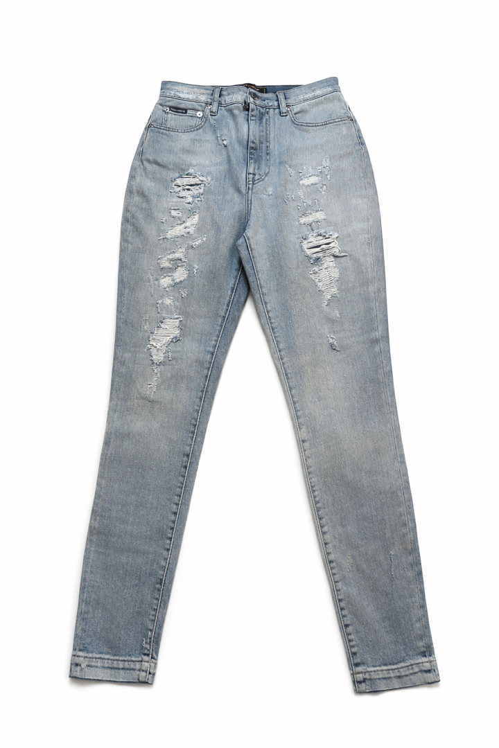 DOLCE & GABBANA GRACE HIGH WAISTED DISTRESSED SKINNY JEANS DENIM SIZE I 42 UK 10 US 6 LADIES