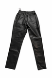 Kujten Lisa Black leather joggers pants trousers Size M medium ladies