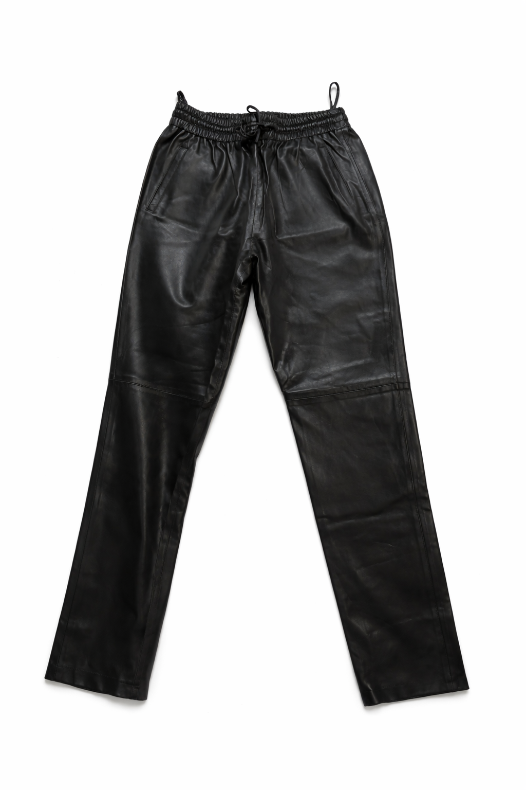 Kujten Lisa Black leather joggers pants trousers Size M medium ladies