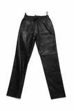 Kujten Lisa Black leather joggers pants trousers Size M medium ladies