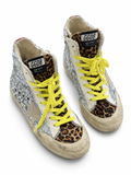 Golden Goose Francy Limited Calfskin Leopard Glitter High Trainers Sneakers size 39 ladies