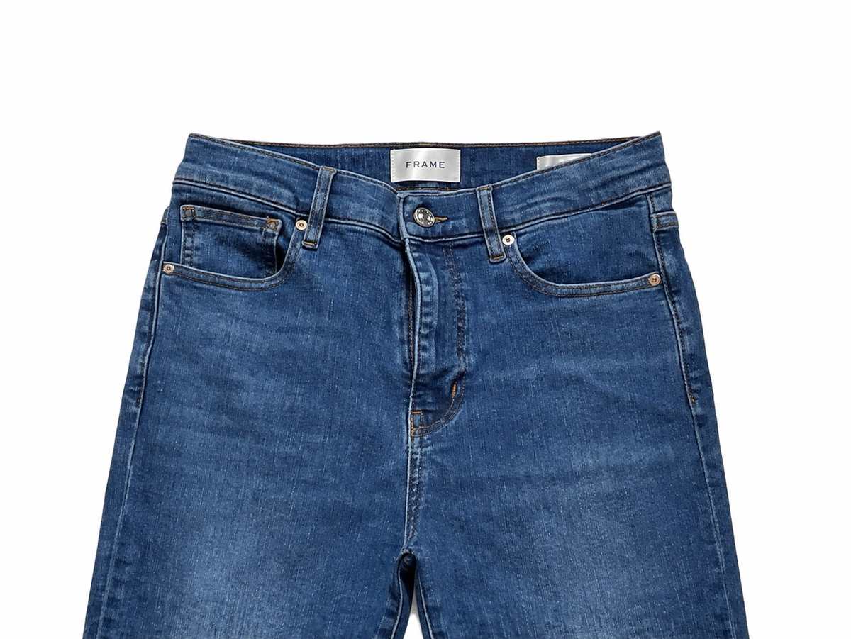 FRAME The Reboot Cropped Jeans in blue denim size 29 ladies