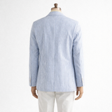 Sid Mashburn -Slim-Fit Striped Cotton-Seersucker Blazer - Blue & White Jacket size 50R men