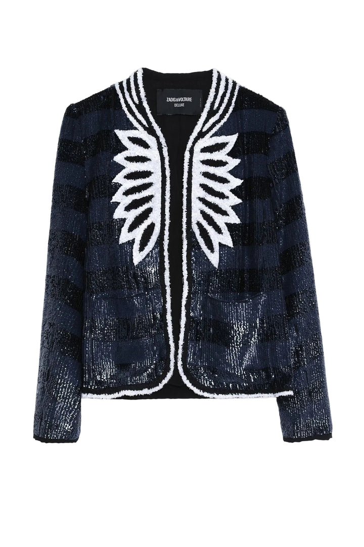 Zadig & Voltaire Vijou Sequin Jacket Blazer Size S small ladies