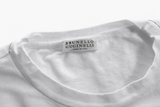 Brunello Cucinelli White Cotton Monili-Detail Top Size S small ladies